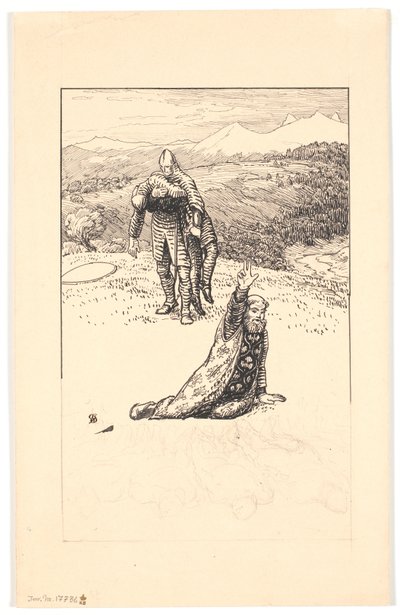 Smrt arcibiskupa Turpina od Niels Skovgaard