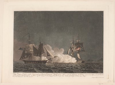 Bitva mezi brigou Lougen a anglickou brigou, 14. března 1808 od Niels Truslew