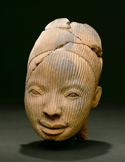 Hlava z figurky, Owo (terakota) od Nigerian