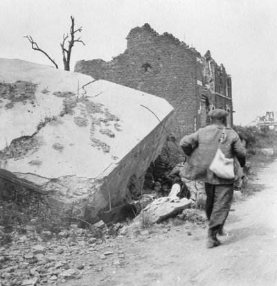 Blockhouse zničený minou, Lomme, poblíž Armentières, Francie, první světová válka, c1914-c1918 od Nightingale and Co