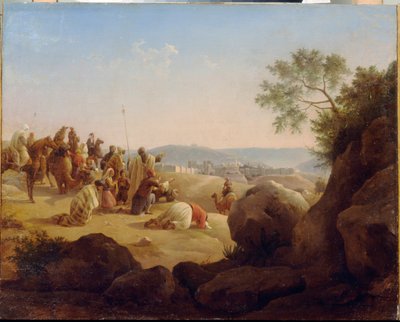 Les pelerins devant Jerusalem (Izrael). Malíř Nikanor Grigorievich Chernetsoff od Nikanor Grigorievich Tschernezoff