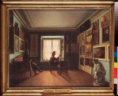 Malířský ateliér - Obraz Nikity Zajceva (1787-1828), olej na plátně, cca 1820 Ruské umění 19. století - Státní Treťjakovská galerie, Moskva od Nikita Zaytsev