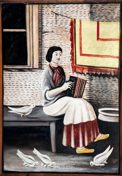 Sona Gorashvili hrající na akordeon par Pirosmani, Niko (1862-1918). Olej na kartonu, rozměr: 109x71 od Niko Pirosmanashvili