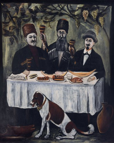 Hostina v pergole s vinnou révou od Niko Pirosmani