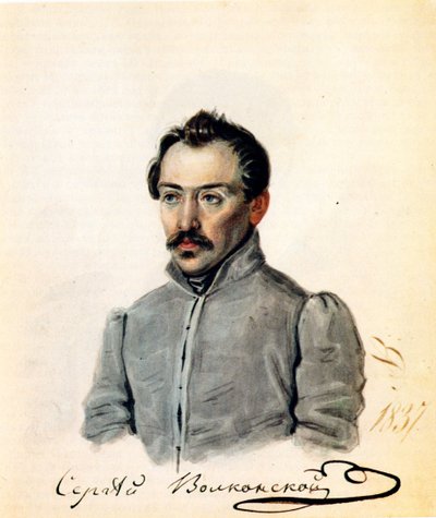 Portrét hraběte děkabristy Sergeje Volkonského 1788-1865, 1837 od Nikolai Alexandrovich Bestuzhev