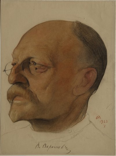 Portrét Vicente Vikentieviče Vereshaeva 1867-1945, 1923 od Nikolai Andreevich Andreev