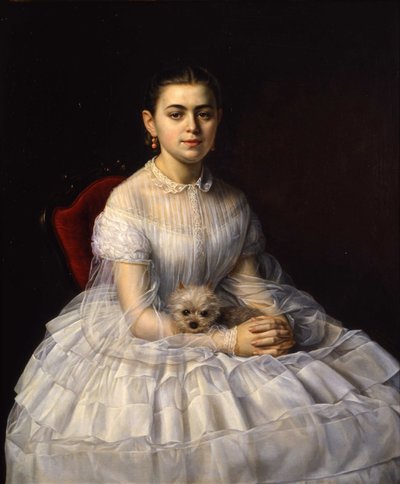 Portrét Varvary Alexandrovny Morozové, rozené Khludové 1848-1917, 1865. od Nikolai Andreyanovich Zavaruev