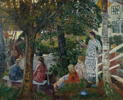 Narozeniny v zahradě od Nikolai Astrup