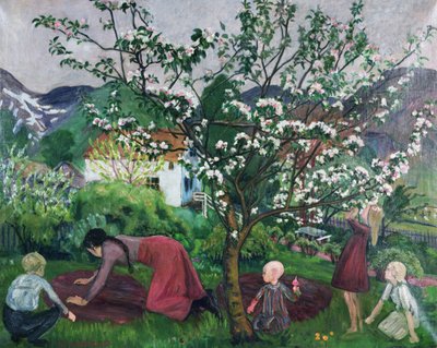 V zahradě, cca 1914-15 (olej na plátně) od Nikolai Astrup