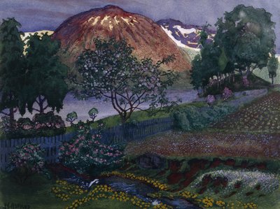 Červencová noc v zahradě (olej na plátně) od Nikolai Astrup