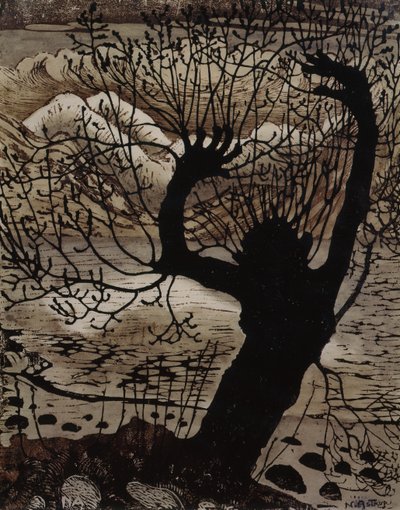 Jarní noc a vrba (olej na plátně) od Nikolai Astrup