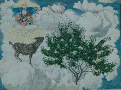 Koza, která přišla do nebe (olej na plátně) od Nikolai Astrup