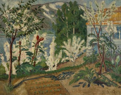 Bílé květy od Jølstervanneta (olej na plátně) od Nikolai Astrup
