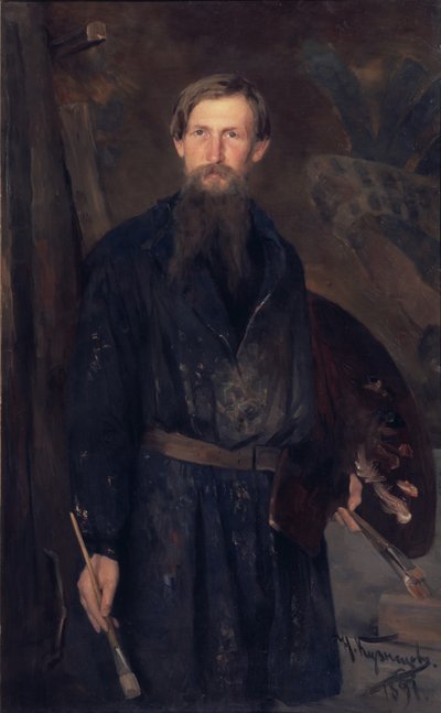 Portrét umělce Viktora Vasnetsova 1848-1926, 1891 od Nikolai Dmitrievich Kuznetsov