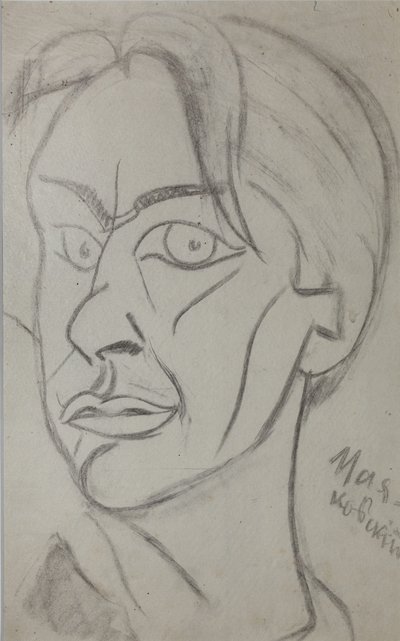 Básník Vladimir Majakovskij 1893-1930, 1913. od Nikolai Ivanovich Kulbin