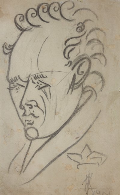 Portrét básníka Vasilije Kamenského 1884-1961, 1913. od Nikolai Ivanovich Kulbin