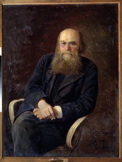 Portrét autora Nikolaje N. Zlatovratského (1845-1911) (Portrét autora N. N. Zlatovratského). Obraz Nikolaje Karloviče Grandkovského (1864-1907), olej na plátně od Nikolai Karlovich Grandkovsky