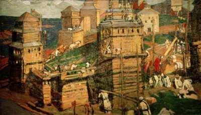 Budování města od Nikolai Konstantinowitsch Roerich