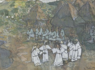 Kruhový tanec, počátek 20. století od Nikolai Konstantinowitsch Roerich