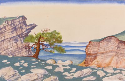 Scénografie k baletu Svěcení jara Le Sacre du Printemps I. Stravinského od Nikolai Konstantinowitsch Roerich