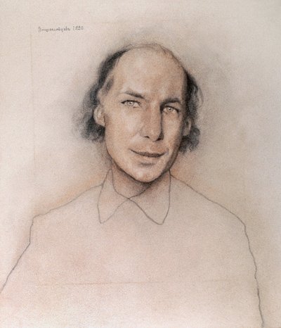 Portrét ruského spisovatele Andrei Biely (nebo Belyj nebo Beli od Nikolai Nikolayevich Vysheslavtsev