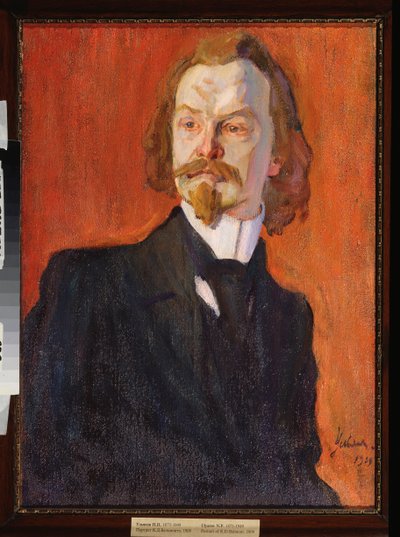 Portrét básníka Konstantina Balmonta (1867-1942) (Portrét básníka Konstantina Balmonta) - obraz Nikolaje Pavloviče Uljanova (Ulyanova) (1875-1949), olej na plátně od Nikolai Pavlovich Ulyanov