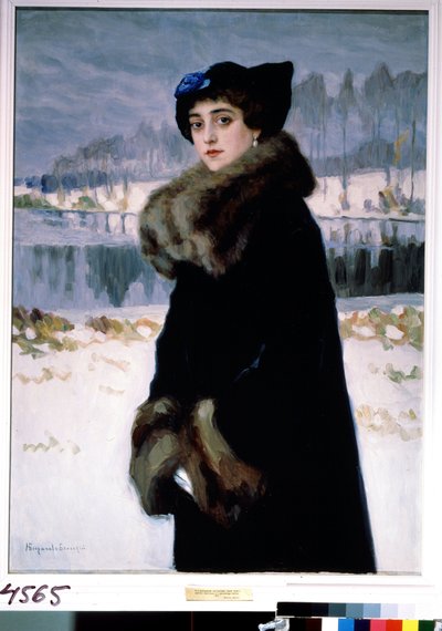 Portrét baletky Lyudmila Mesaksudi Barash (Portrét baletky Lyudmila Mesaksudi Barash). Peinture de Nikolai Petrovič Bogdanov Belsky (Bogdanov-Belsky) (Bogdanov Belski) (Bogdanov-Belski) (1868-1945). Tempera sur toile od Nikolai Petrovich Bogdanov-Belsky