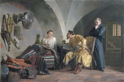 Falešný Dmitrij I v domě Adama Wisniowieckiho, 1876 od Nikolai Vasilyevich Nevrev