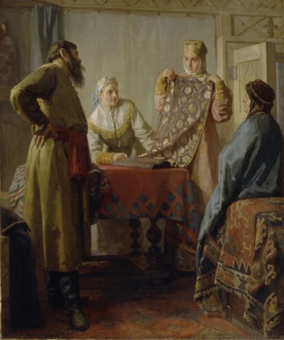 Scéna z každodenního života 17. století, polovina 19. století. od Nikolai Vasilyevich Nevrev