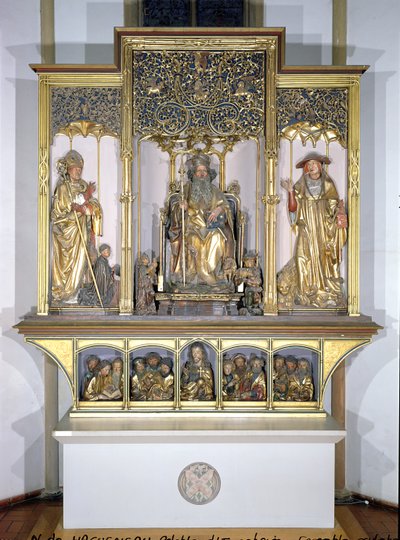 Skupina dřevěných soch, z Isenheimského oltáře, kolem roku 1490 (zlacené dřevo) od Nikolaus Hagenauer
