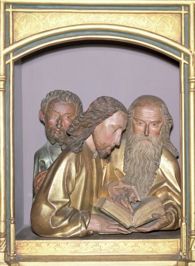Sv. Jakub Menší, sv. Filip a sv. Barnabáš, z Isenheimského oltáře, kolem roku 1490 (malované dřevo) od Nikolaus Hagenauer