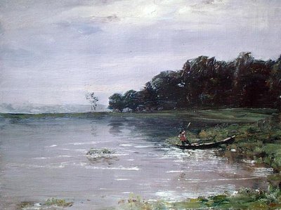 Krajina s lodí, večer od Nikolay Nikanorovich Dubovskoy