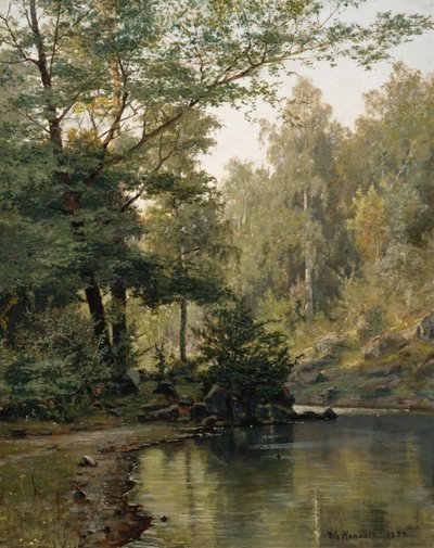 Lesní jezero (olejomalba) od Nils Hansteen