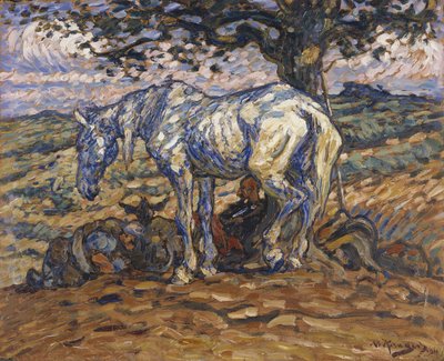 Don Quijoteův kůň Rocinante, 1911 (olej na kartonu) od Nils Kreuger