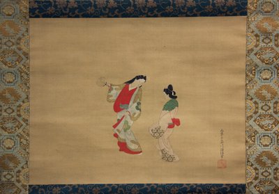 Žena a průvodčí, 18. století. od Nishikawa Sukenobu