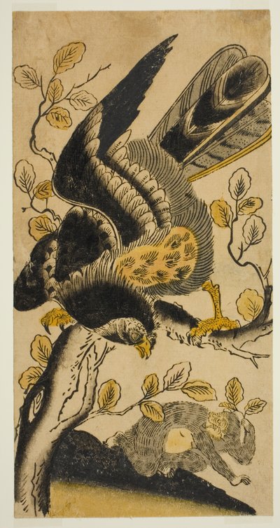 Orel a opice od Nishimura Shigenaga