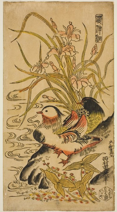 Mandarin Ducks, ze série "Kashinsai" od Nishimura Shigenaga