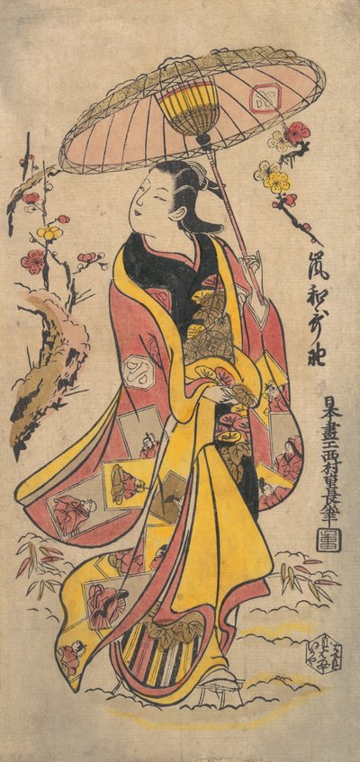 Tee ca r Arashi Waka? 1738. , komár. 1738. od Nishimura Shigenaga