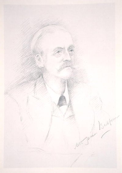 Portrét sira Arthura Jamese Balfoura (1848-1930) z alba na Entente Cordiale od Noel Dorville
