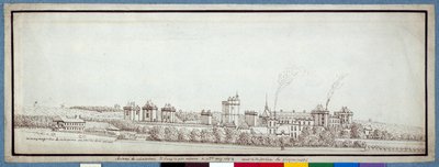 Chateau de Vincennes, s kouřícími komíny (pero a inkoust na papíře) od Noel Gasselin