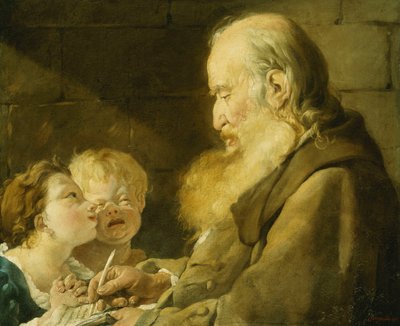 Školník se svými žáky, 1801 od Noel Halle