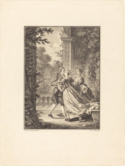 Bez pochopení čehokoli z této záhady od Noël Le Mire after Jean Michel Moreau