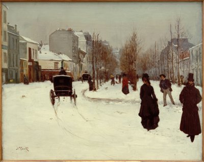 Boulevard de Clichy pod sněhem od Norbert Goeneutte