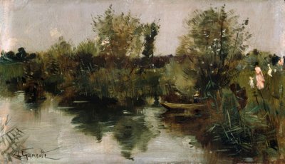 N. Goeneutte, Idylická říční krajina od Norbert Goeneutte