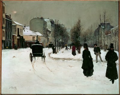 Boulevard de Clichy pod sněhem (malba na plátně) od Norbert Goeneutte