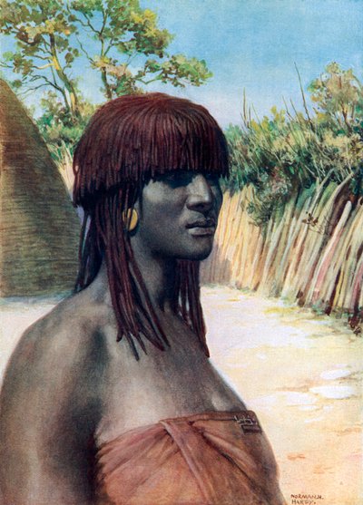 Dívka Pondo: (barevná litografie) od Norman Hardy