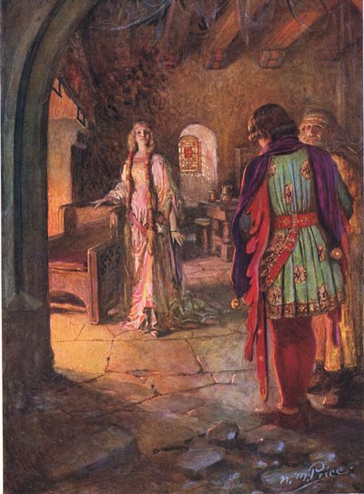 Geraint nikdy neviděl tak krásnou a milou dámu, ilustrace z „The Children