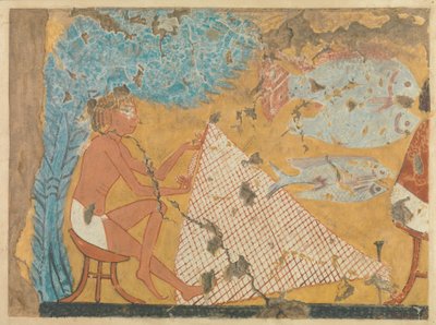 Man Making a Net, Tomb of Ipuy, c.1295–1213 BC (tempera na papíře) od Norman de Garis Davies
