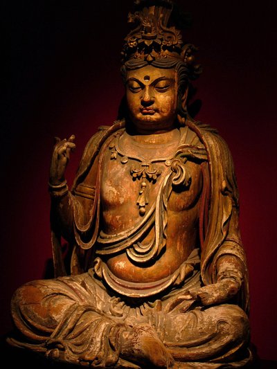 Malovaná dřevěná socha Bódhisatvy, dynastie Song (960-1279), Šanghajské národní muzeum. Fotografie, Leonard de Selva, Čína, 2006. od Northern Song Dynasty Chinese School