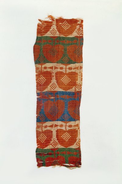 Pás s ozdobnými motivy stylizovaných stromů (hedvábný brokát) od Northern Wei Dynasty Chinese School